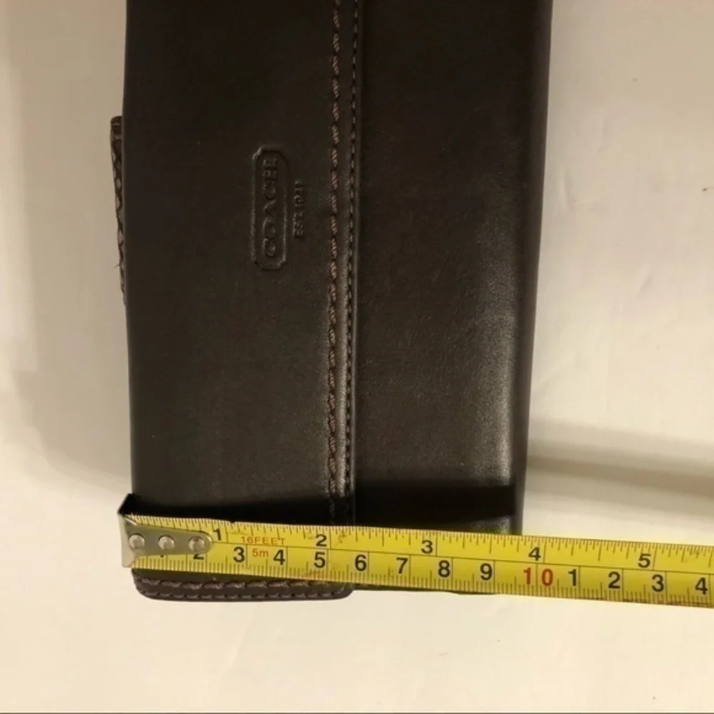 COACH vintage y2k brown leather and snake embossed turnlock wallet